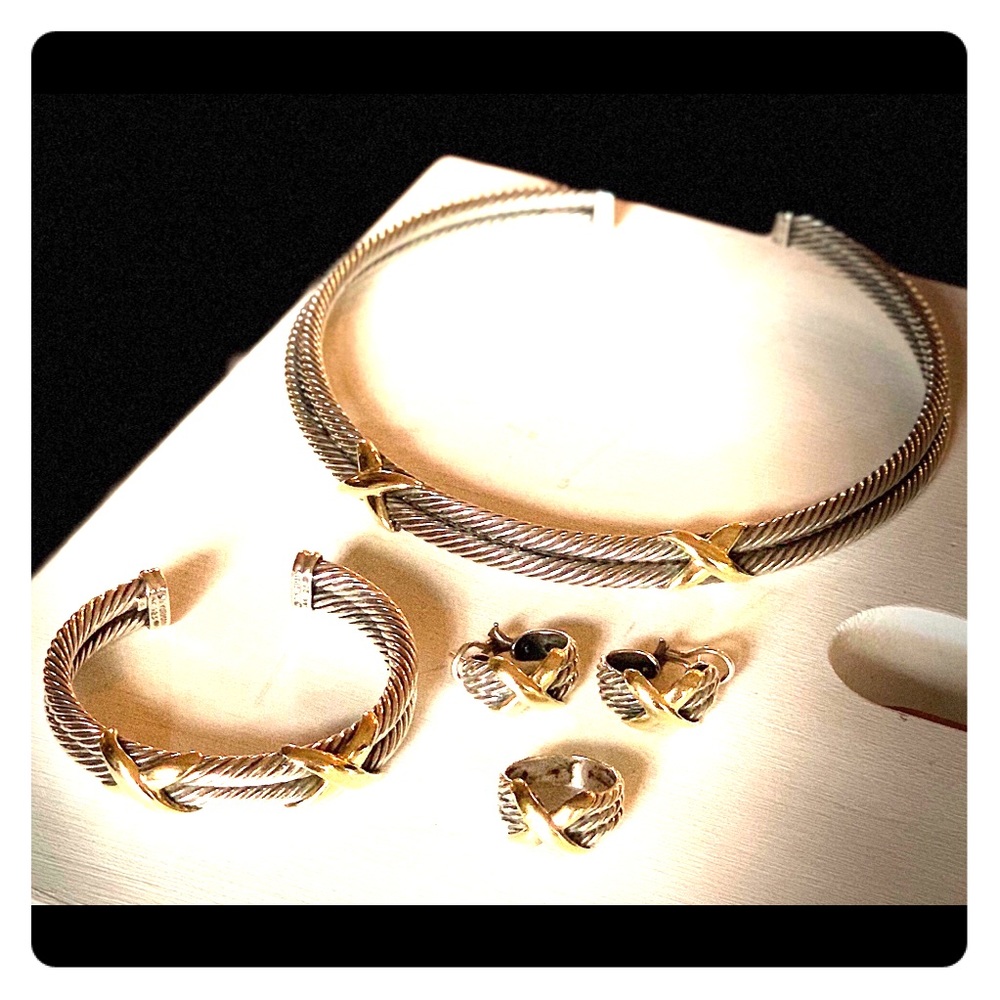 David Yuman set double gold X collection